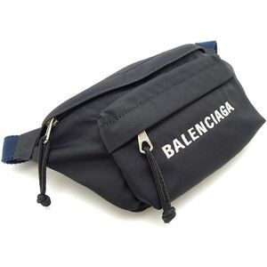 Balenciaga Wheel Belt Bag S Nylon Black Navy Blue